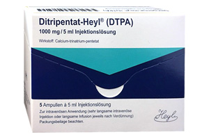 戊二酸钙三钠盐注射液(Ditripentat-Heyl Amp.)